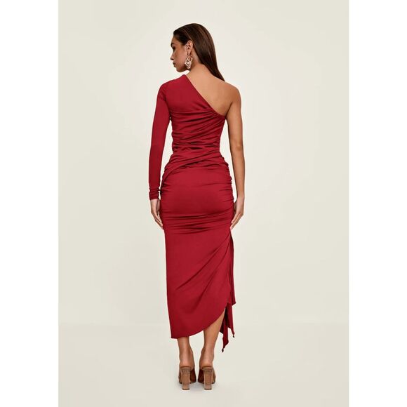 ANDREA IYAMAH TURI DRESS BURGUNDY SIZE XL $370 - Picture 3 of 12
